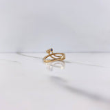 Anillo Lineas Curvas 2.5gr / T6 / Circones Azul Blancos Dos Oros Amarillo Blanco $