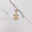 Dije Ancla Timon 2.6gr / 3.2cm / Circones Blancos Oro Amarillo $