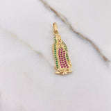 Dije Virgen de Guadalupe 3gr / 3.5cm / Circones Fucsia Verdes Oro Amarillo $