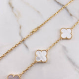 Cadena Aro Seguido Trebol 24.85gr / 45cm / Nacar Blanco Oro Amarillo Nac.Esp. &
