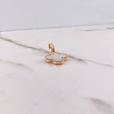 Dije Trebol 3.7gr / 2.7cm / Nacar Blanco Oro Rosa Nac.Esp. &
