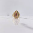 Anillo Virgen de Guadalupe 5.8gr / T7 1/2 / Circones Fucsias Verdes Blancos Oro Amarillo $