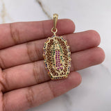 Dije Virgen de Guadalupe 5.95gr / 4.3cm / Circones Colores Oro Amarillo $