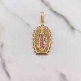 Dije Virgen de Guadalupe 5.95gr / 4.3cm / Circones Colores Oro Amarillo $