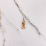 Dije Virgen de Guadalupe 1.8gr / 2.7cm / Circones Fucsias Verdes Blancos Oro Rosa &