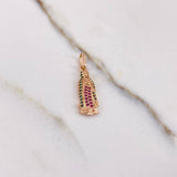 Dije Virgen de Guadalupe 1.75gr / 2.7cm / Circones Fucsias Verdes Blancos Oro Rosa &