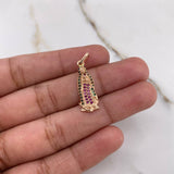 Dije Virgen de Guadalupe 1.8gr / 2.7cm / Circones Fucsias Verdes Blancos Oro Rosa &