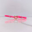 Pulsera Rosada Silueta Corazon 0.5gr / Bolas Neoprenos Rosadas Oro Amarillo $