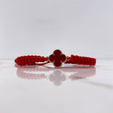 Pulsera Roja Trebol 2.8gr / Resina Roja Oro Amarillo Nac.Esp. $