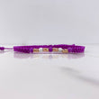 Pulsera Morada Cilindros 0.35gr / 4mm Diamantados Bolas Neoprenos Moradas Blancas Oro Rosa $