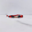 Pulsera Roja Negra Mostazilla 0.15gr / 3mm Bolas Lisas Oro Rosa $