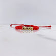 Pulsera Roja Mostazilla 0.35gr / 4mm Bolas Lisas Oro Amarillo $