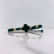 Pulsera Verde Trebol  3.75gr / 5mm Resina Verde Oro Amarillo Nac.Esp. $
