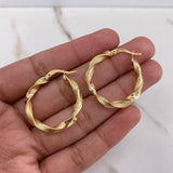 Candongas Jenn 3.05gr / 2.9cm / Rayadas Entorchadas Oro Amarillo $