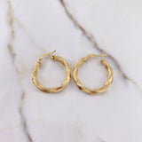 Candongas Jenn 2.85gr / 2.9cm / Rayadas Entorchadas Oro Amarillo $
