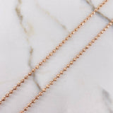 Cadena Militar 10gr / 50cm / 3mm Bola Diamantada Luna Oro Rosa +3