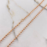 Cadena Militar 10gr / 50cm / 3mm Bola Diamantada Luna Oro Rosa +3