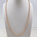 Cadena Militar 10gr / 50cm / 3mm Bola Diamantada Luna Oro Rosa +3