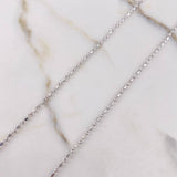 Cadena Morse 5.8gr / 50cm / 2mm Diamantada Oro Blanco +3 &