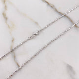 Cadena Morse 5.8gr / 50cm / 2mm Diamantada Oro Blanco +3 &