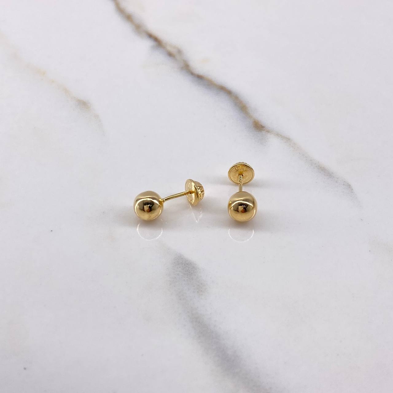 Topos Bola 0.55gr / 6mm Lisa Oro Amarillo $
