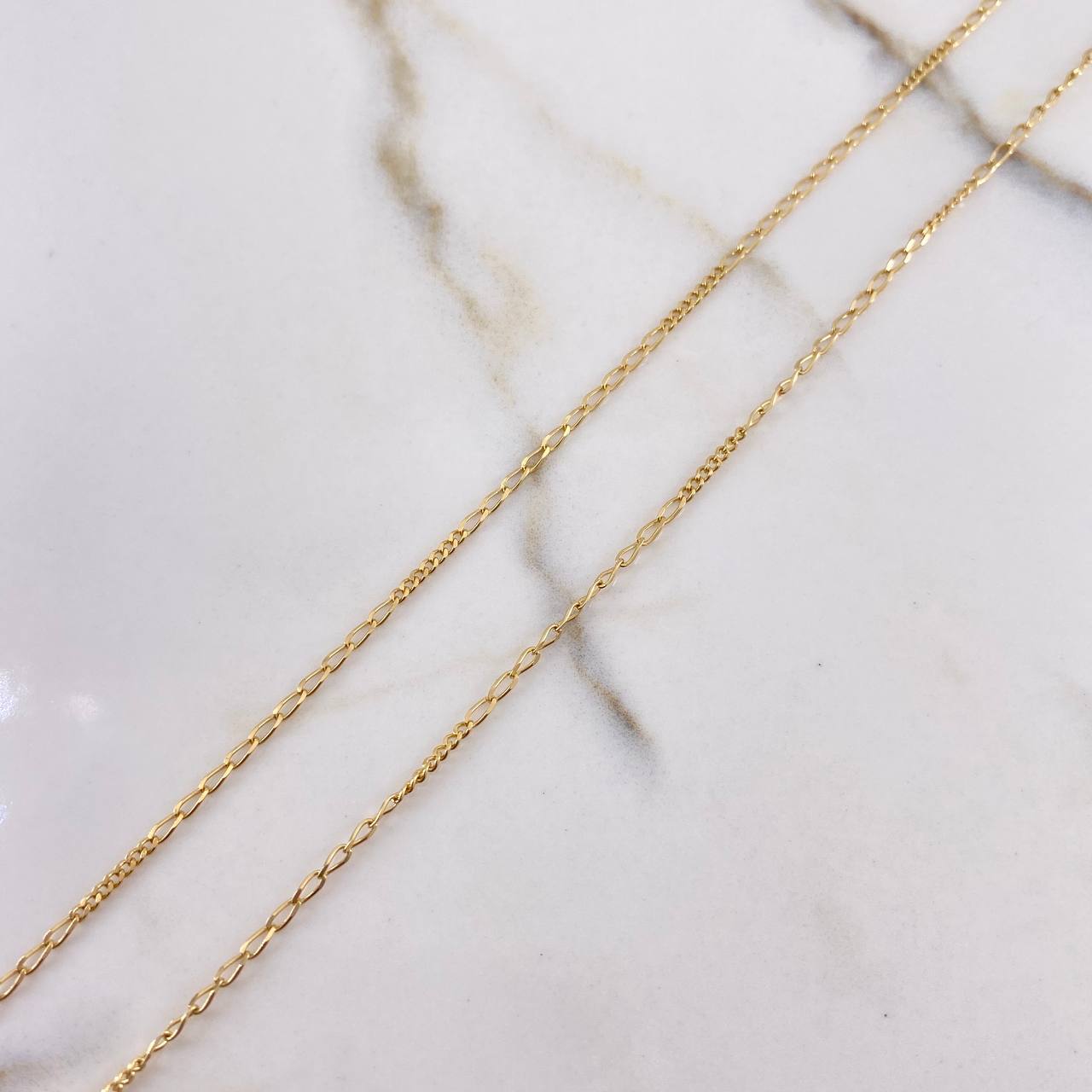 Cadena Cubana Espiga 2.6gr / 40cm / 1mm Oro Amarillo +3 $