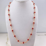 Cadena Dubai 10.4gr / 60cm / 4mm Cauchos Rojos Negros Oro Rosa $