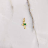 Dije Cruz Bizantina 0.2gr / 1.6cm / Circon Verde Oro Amarillo $