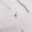 Dije Cruz Bizantina 0.2gr / 1.6cm / Circon Verde Oro Amarillo $