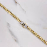 Cadena Cubana Infinito 19.15gr / 60cm / 6mm Diamantada Circones Blancos Oro Amarillo +2 $
