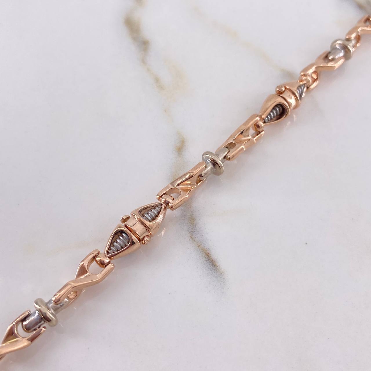 Pulso Dubai 30.2gr / 22cm / Dos Oros Blanco Rosa $