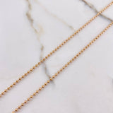Cadena Militar 7.2gr / 55cm / 1.55mm Bolas Lisas Oro Rosa $