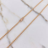 Cadena Militar 7.2gr / 55cm / 1.55mm Bolas Lisas Oro Rosa $