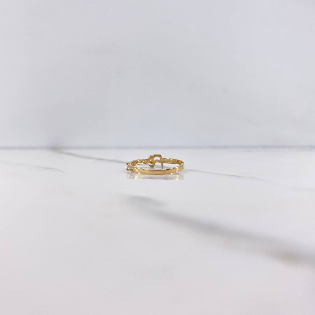 Anillo Fe 1.1gr / T6 / Circones Blancos Oro Amarillo &