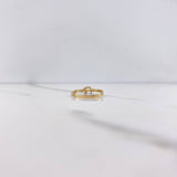 Anillo Fe 1.1gr / T6 / Circones Blancos Oro Amarillo &
