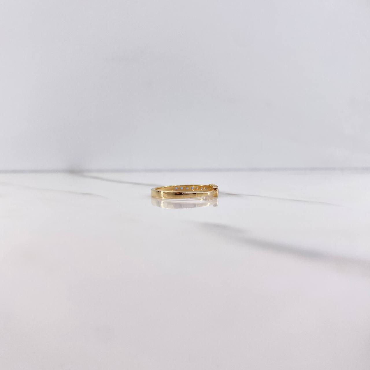 Anillo Dios 1.45gr / T6 1/4 / Circones Azules Oro Amarillo &