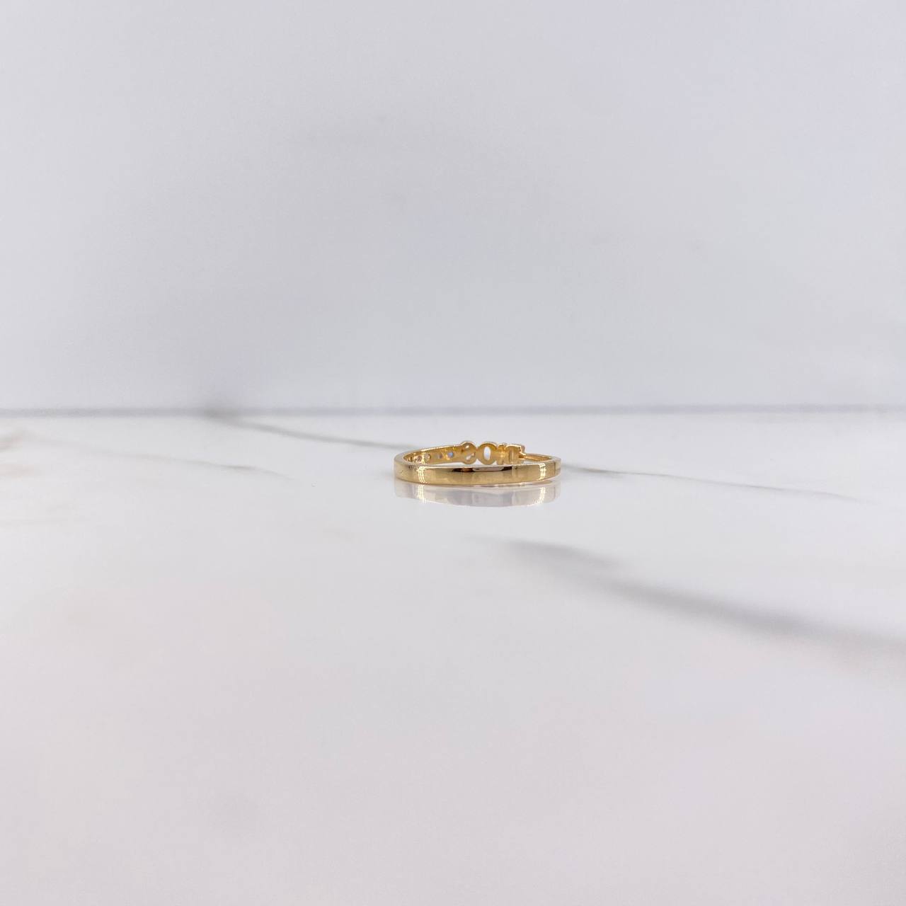 Anillo Dios 1.45gr / T6 1/4 / Circones Azules Oro Amarillo &