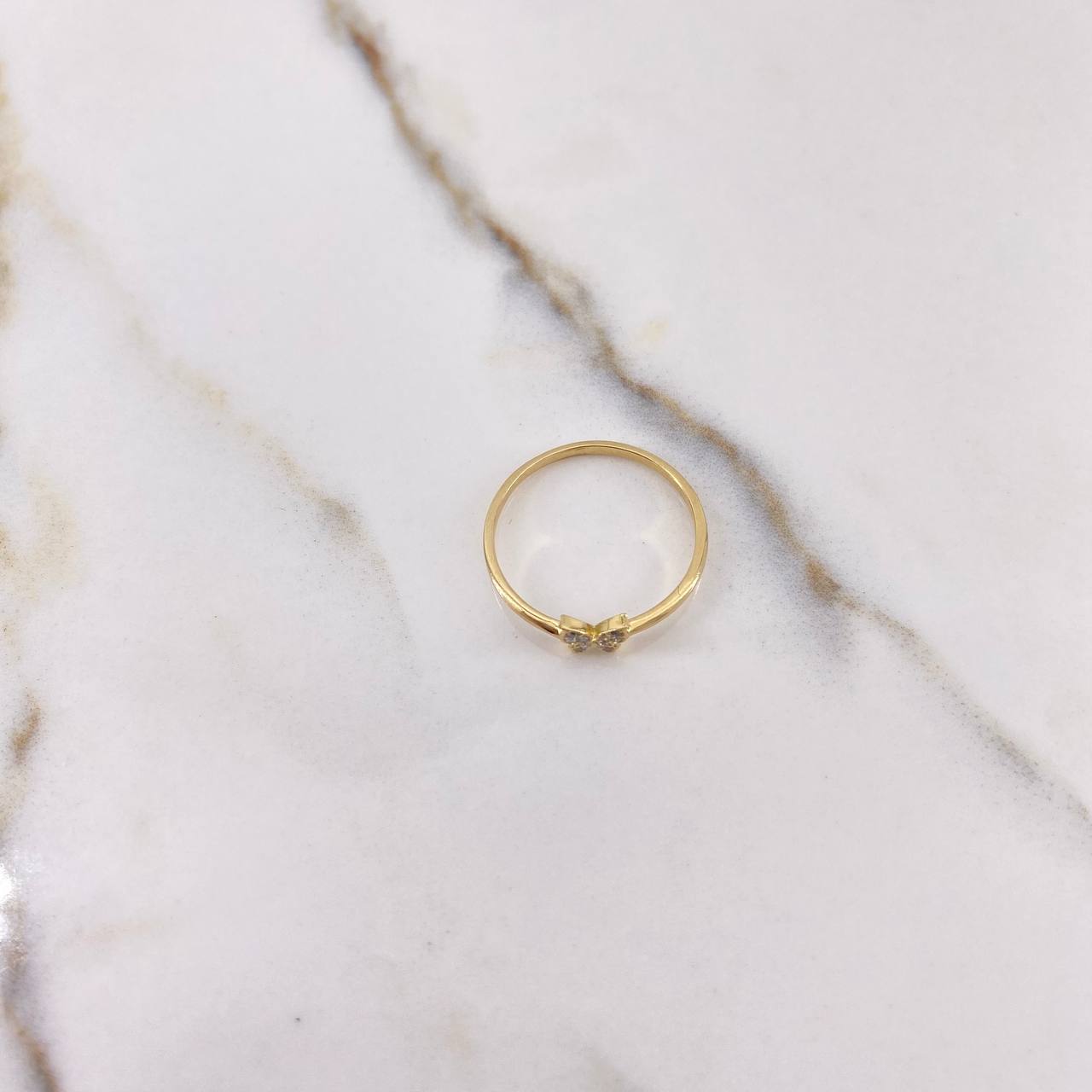 Anillo Mariposa 1.3gr / T7 / Circones Blancos Oro Amarillo &