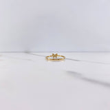 Anillo Mariposa 1.3gr / T7 / Circones Blancos Oro Amarillo &