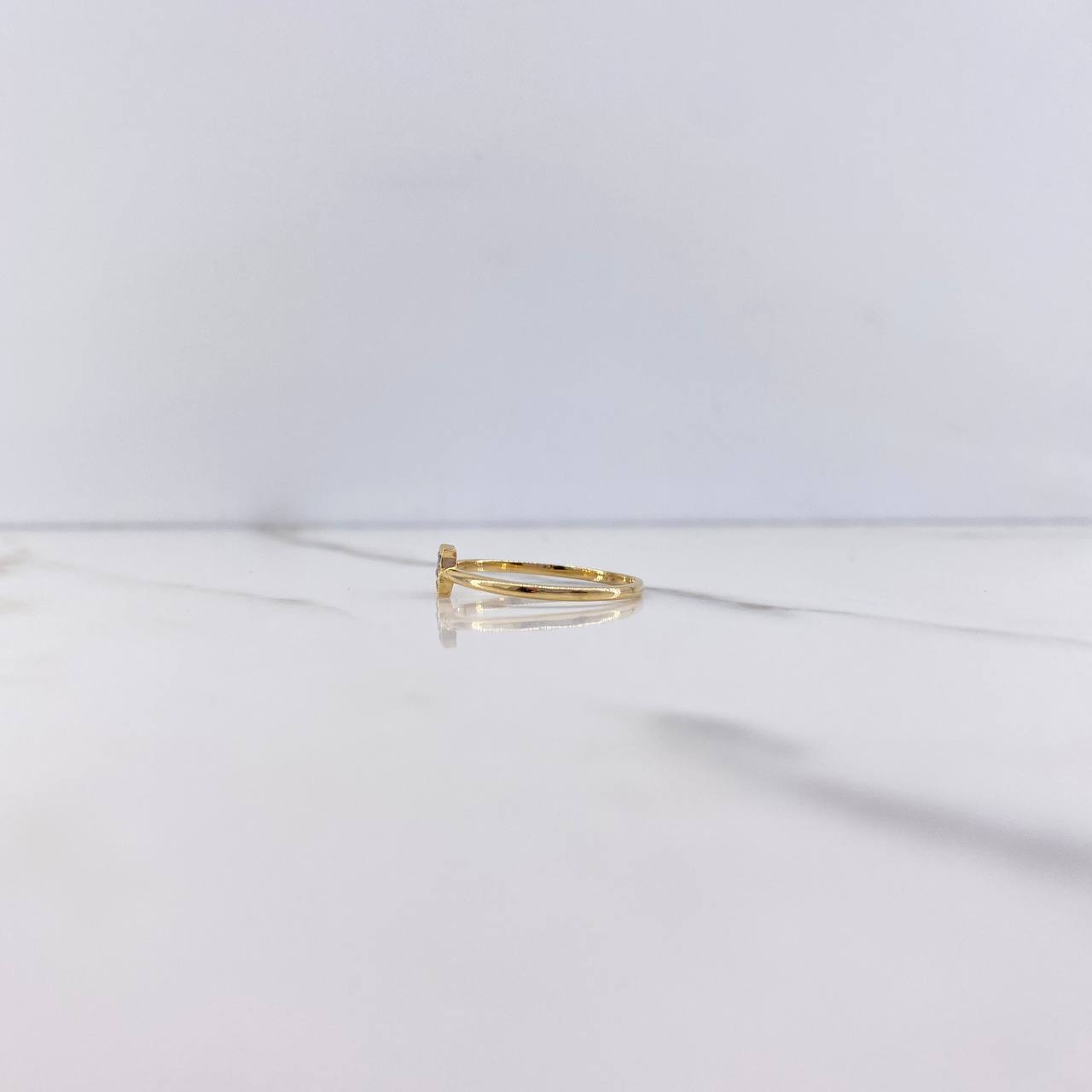 Anillo Mariposa 1.3gr / T7 / Circones Blancos Oro Amarillo &