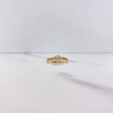 Anillo Solitario Cajon 2.1gr / T5 3/4 / Circones Blancos Dos Oros Amarillo Blanco &