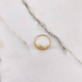 Anillo Corona 15s 1.7gr / T5 1/2 / Circones Blancos Oro Amarillo &