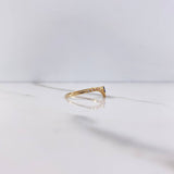 Anillo Tiara En V 1.3gr / T7 1/4 / Circones Azul Blancos Oro Amarillo &