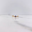 Anillo Tiara En V 1.3gr / T7 1/4 / Circones Azul Blancos Oro Amarillo &