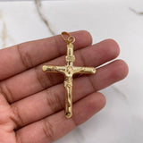 Dije Cruz Cristo 3.6gr / 5cm / Puntas Planas Oro Amarillo &