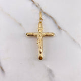Dije Cruz Cristo 3.6gr / 5cm / Puntas Planas Oro Amarillo &