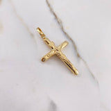 Dije Cruz Cristo 3.6gr / 5cm / Puntas Planas Oro Amarillo &