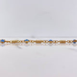 Tobillera Rustica Tornillo 15.95gr / 29cm / Bolas Azules Oro Amarillo &