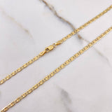 Cadena Escalera Plana 5.7gr / 60cm / 4mm Diamantada Oro Amarillo +3 &