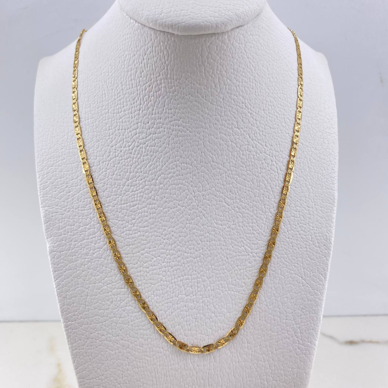 Cadena Escalera Plana 5.7gr / 60cm / 4mm Diamantada Oro Amarillo +3 &